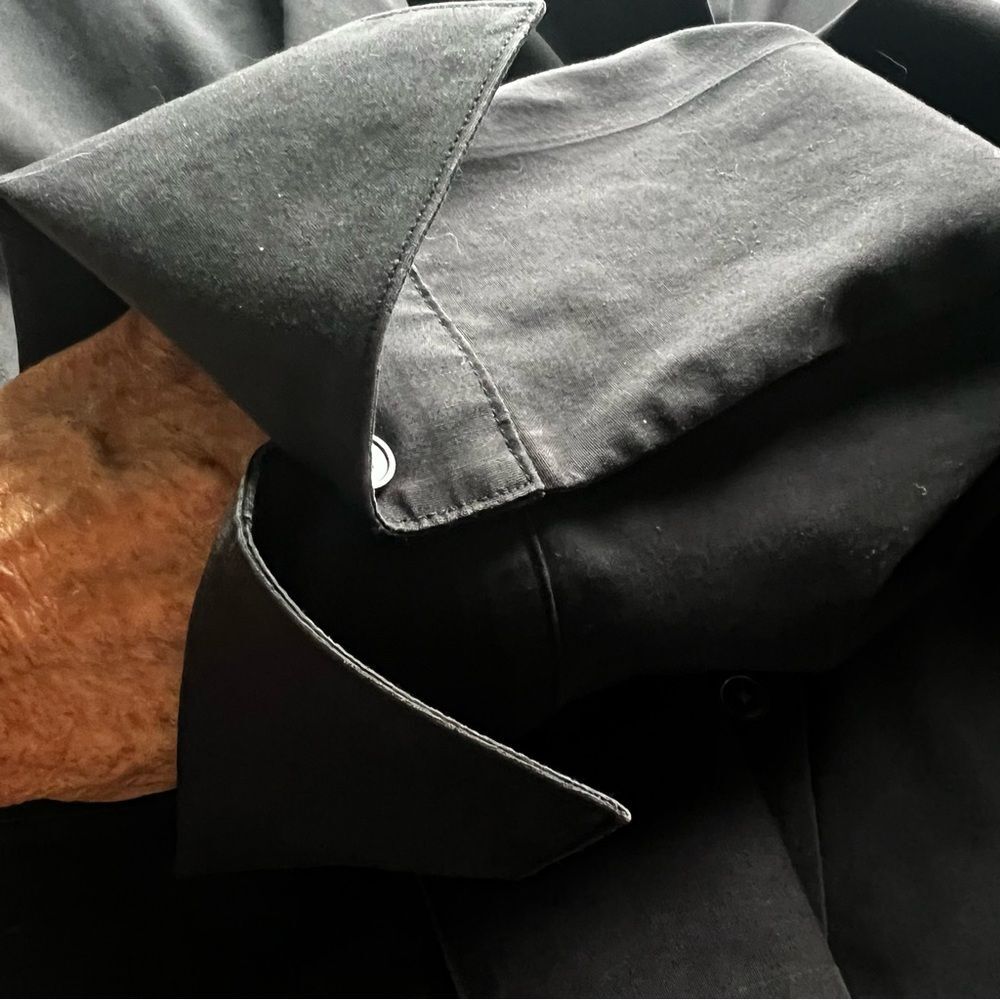 Talbots Black Wrinkle Resistant Work Wear Office Top Blouse Cotton Slimming Plus - Picture 7 of 7